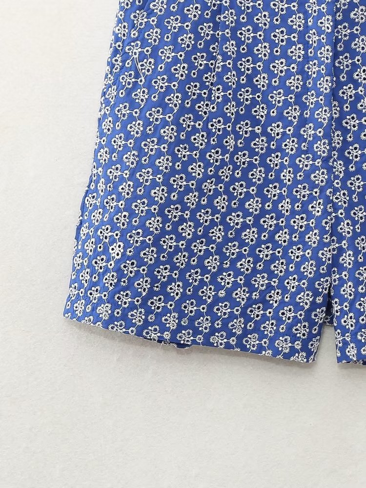 Women Wear Summer Embroidered High Waist Casual Bermuda Shorts