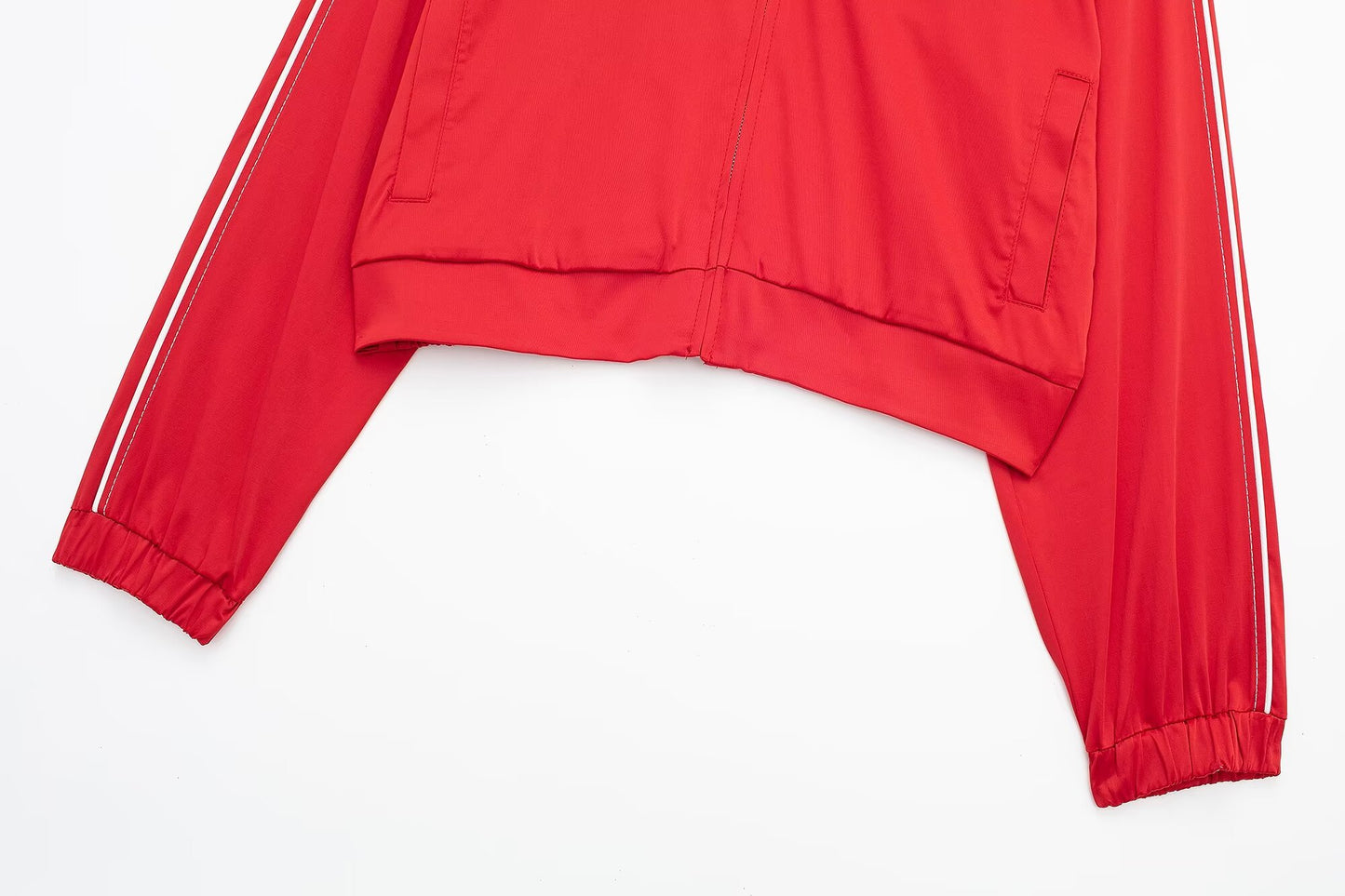 Women Clothes Contrast Color Striped Silk Satin Jacket Women Coat