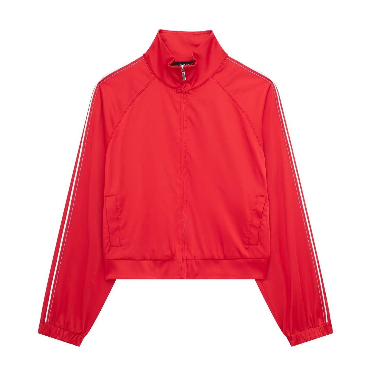 Women Clothes Contrast Color Striped Silk Satin Jacket Women Coat