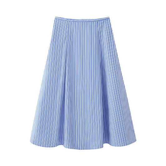 Summer Women High Waist A line Poplin Skirt Suit