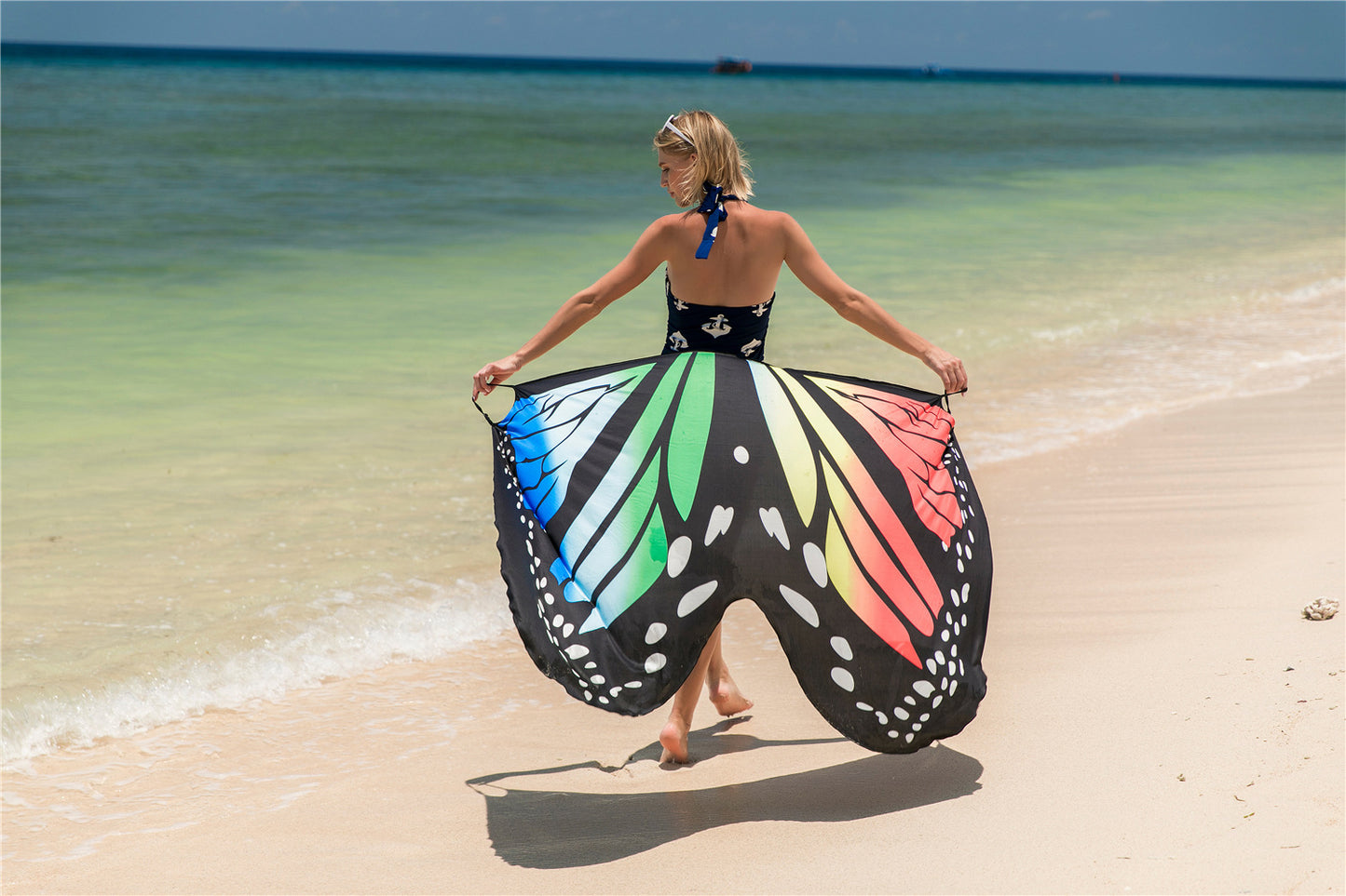 Summer Sexy Shawl Beach Dress Vacation Skirt Spaghetti Strap Floral Print Skirt