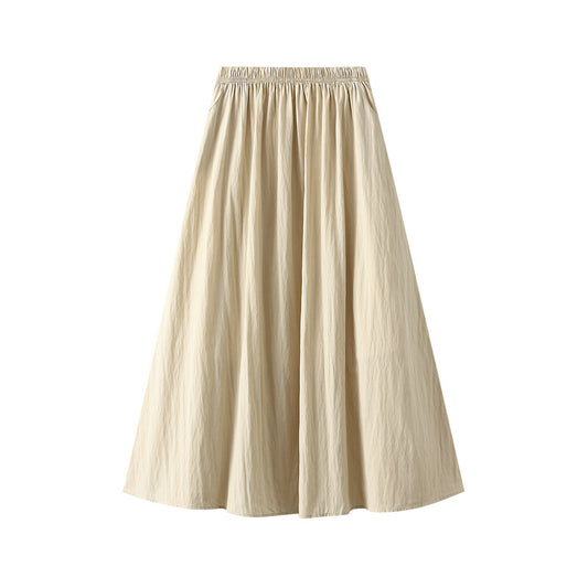 Pleated Skirt Skirt Spring Summer High Waist Retro Casual Drape Midi Skirt Women