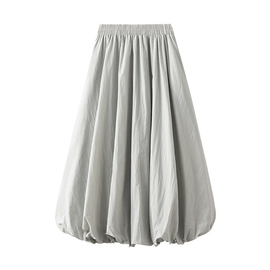 Retro Slimming Mid Length Skirt Women Spring Summer High Waist All Matching A line Skirt Umbrella Skirt Bud Skirt Lantern Dress