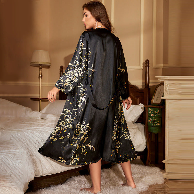 Slip Nightdress Suit Simple Casual Sexy Print Pajamas Two Piece Set Women Four Seasons Home Wear