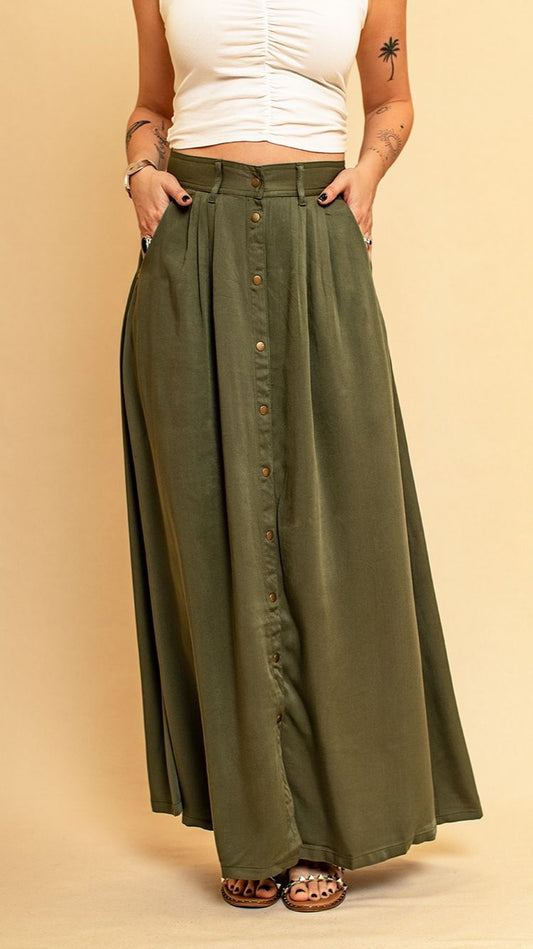 Autumn Winter Design Suede Photosensitive Gradient Multi Button Elegant Skirt