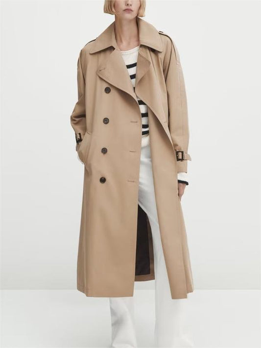 Early Autumn Women Clothing  Office Retro Classic Mid Length Trench Coat