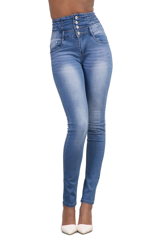 Popular Autumn Winter Women's Sexy High Waist Slim Fit Elastic Skinny Jeans