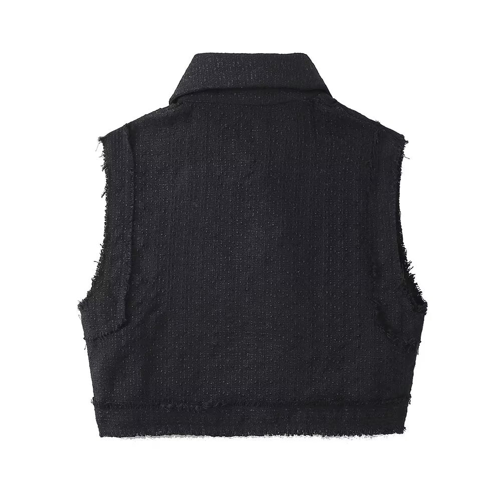 Winter Women Clothing Fashionable All-Match Loose Texture Short Vest