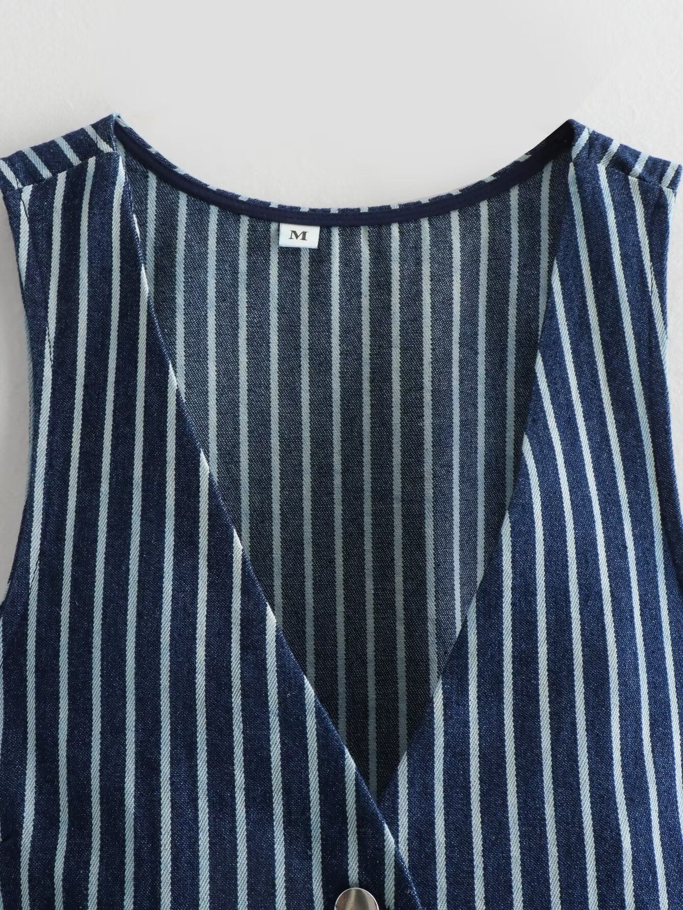 Women Summer Cinched Sleeveless Short Vest Women Striped Cardigan