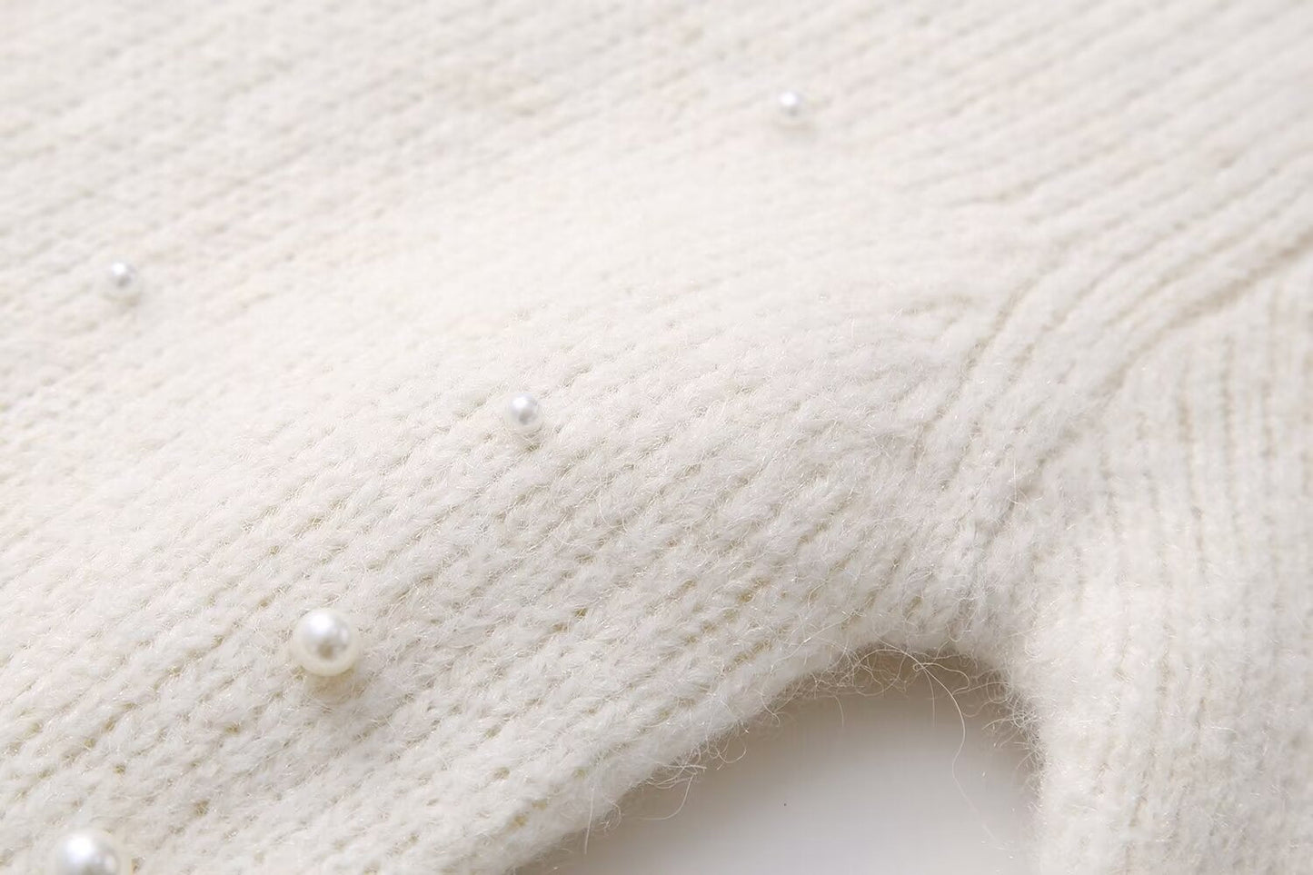 Winter Women Clothing Decorated Pearls Knitwear Mini Skirt