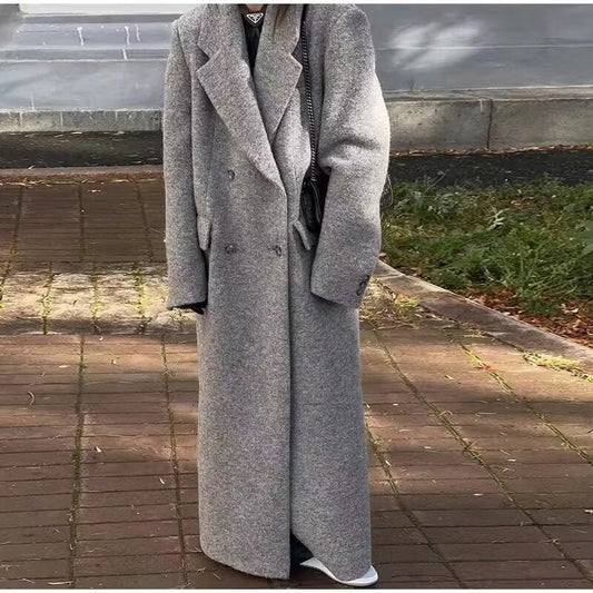 Winter Casual Long Woolen Coat