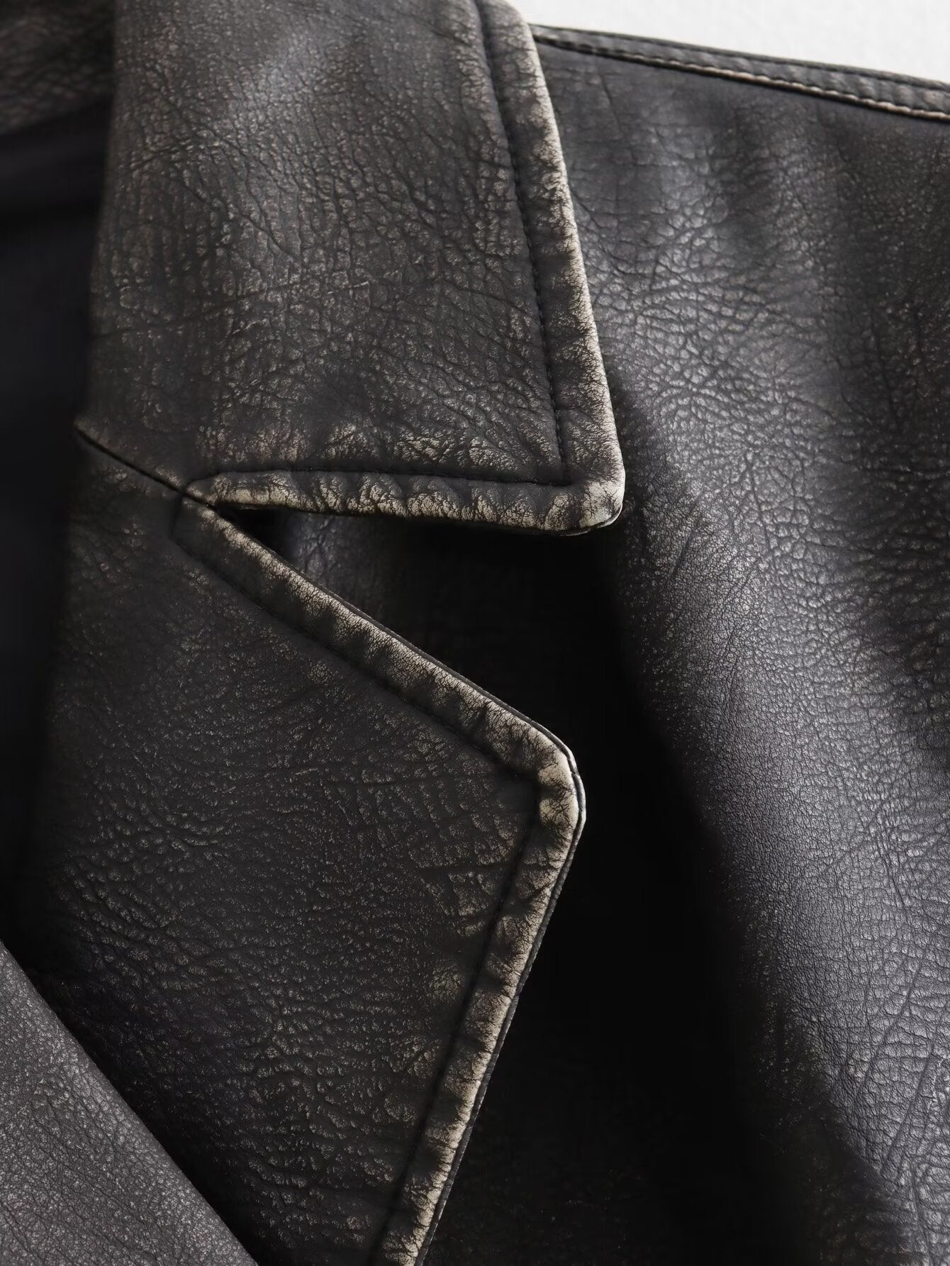 Street Air Outlet Pocket Decoration Faux Leather Collared Vest Autumn Winter Oblique Placket Zipper Short Casual Vest