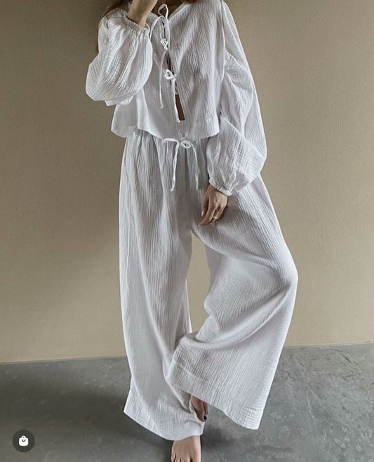 Spring Holiday Idle Women Shirt Trousers Suit
