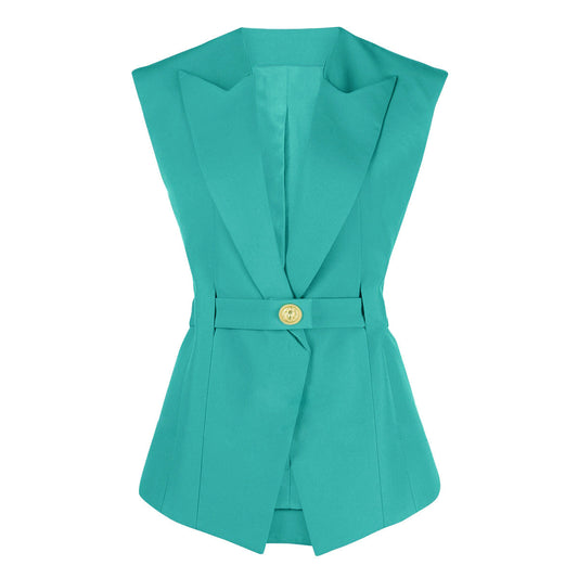Summer High End Belt Sleeveless Slim Fit Office Women Business Vest for Women
