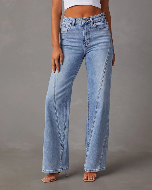 Loose Stitching Wide Leg Women Jeans Women