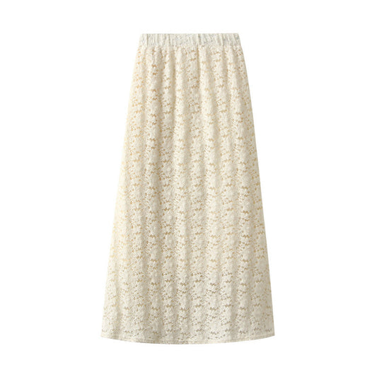 Lace Skirt Autumn Winter Fleece Lined Thickened Lining