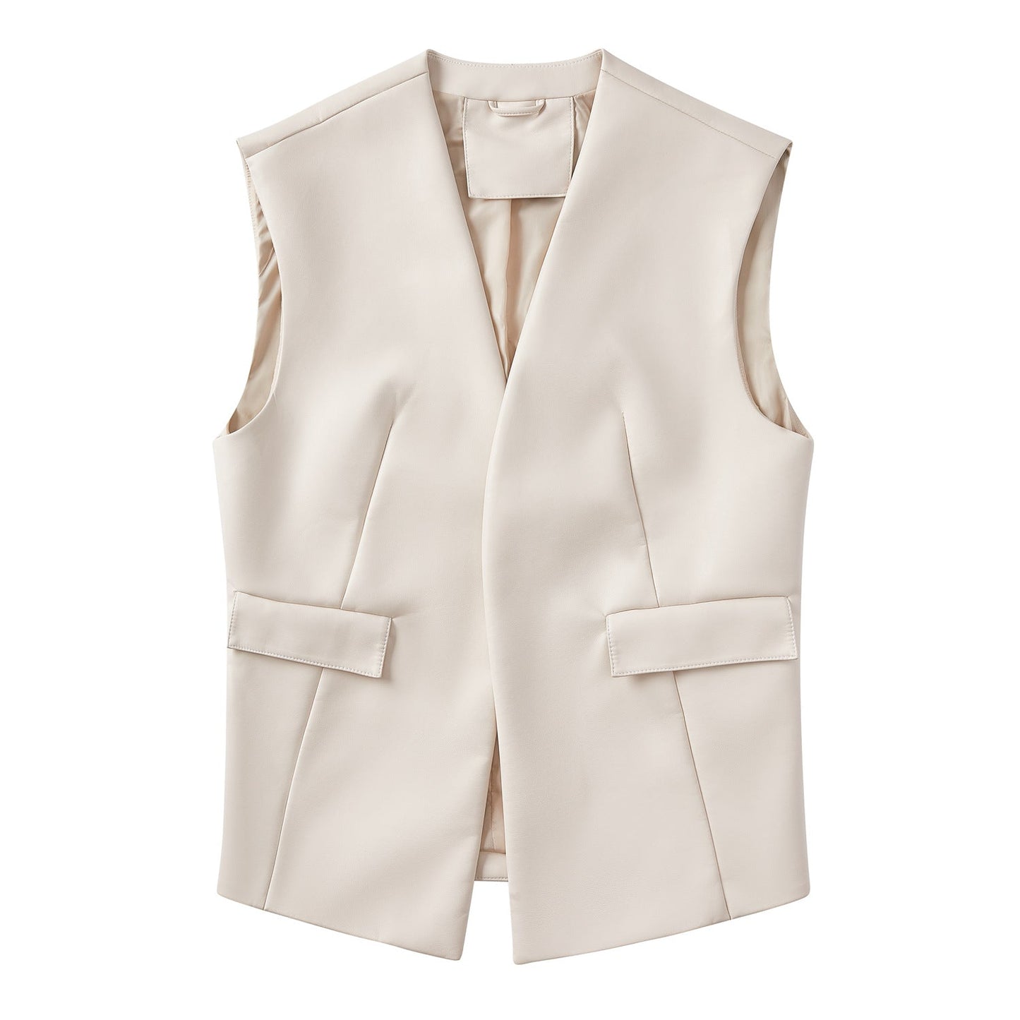 Sleeveless Faux Leather Vest Loose Plus Size Women Vest Cardigan Short Coat Women