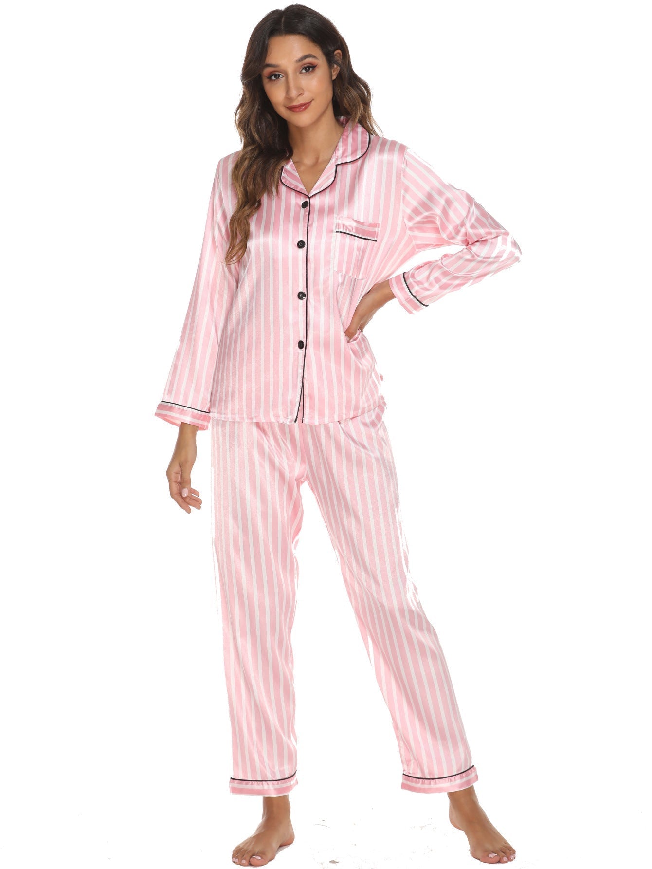 Home Wear Suit Pajamas Women Cardigan Long Sleeve Long Sleeve Autumn