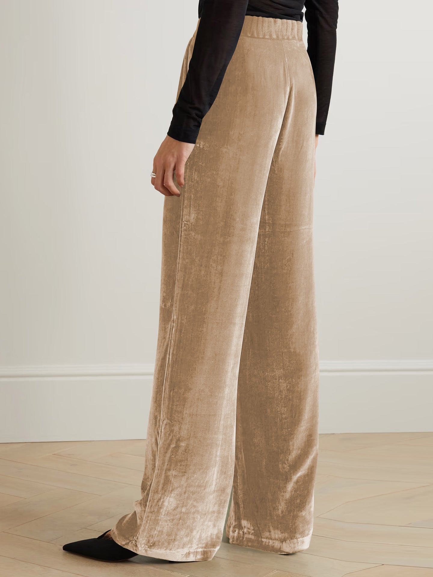 French Office Trousers Women Clothing Summer Gold Velvet Drooping Wide Leg Pants Loose Casual Pants for Women