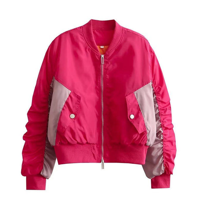 Women Striped Cotton Flight Jacket