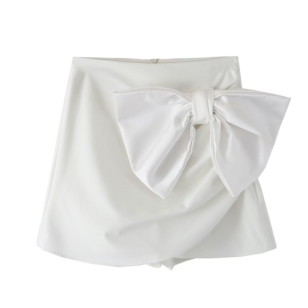 Spring White High Waist Satin Skirt Women Irregularly Slimming A Line Skirt