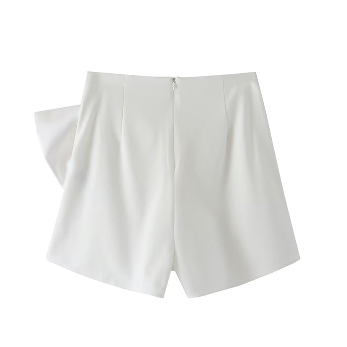 Spring White High Waist Satin Skirt Women Irregularly Slimming A Line Skirt