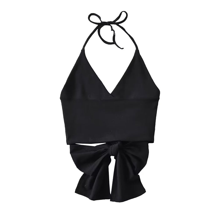 Summer Women Clothing Sexy Design Silk Satin Texture Short Halter Wrapped Chest