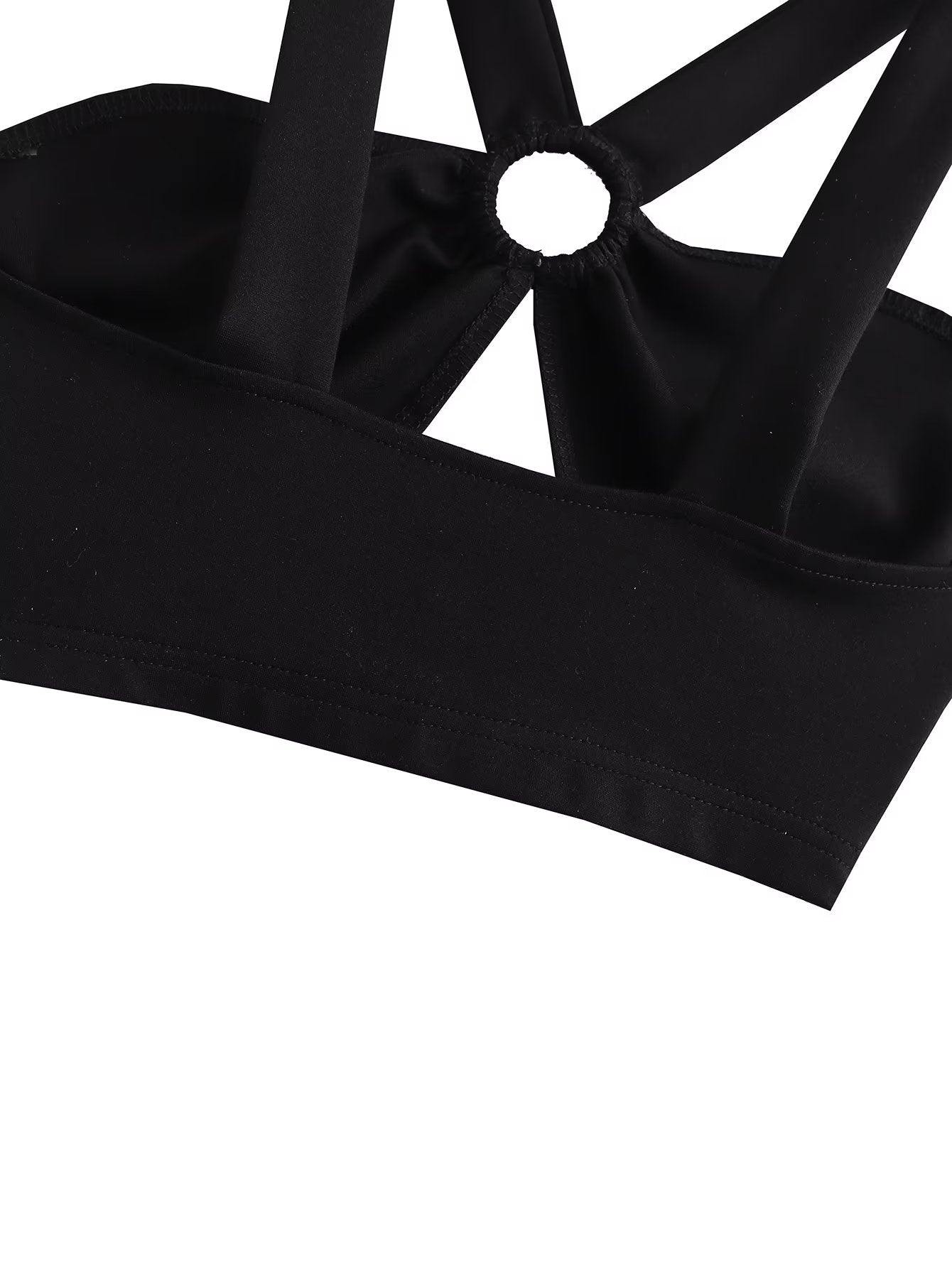 Sexy Backless Cropped Halter Bow Collar Tube Top Short Type Top