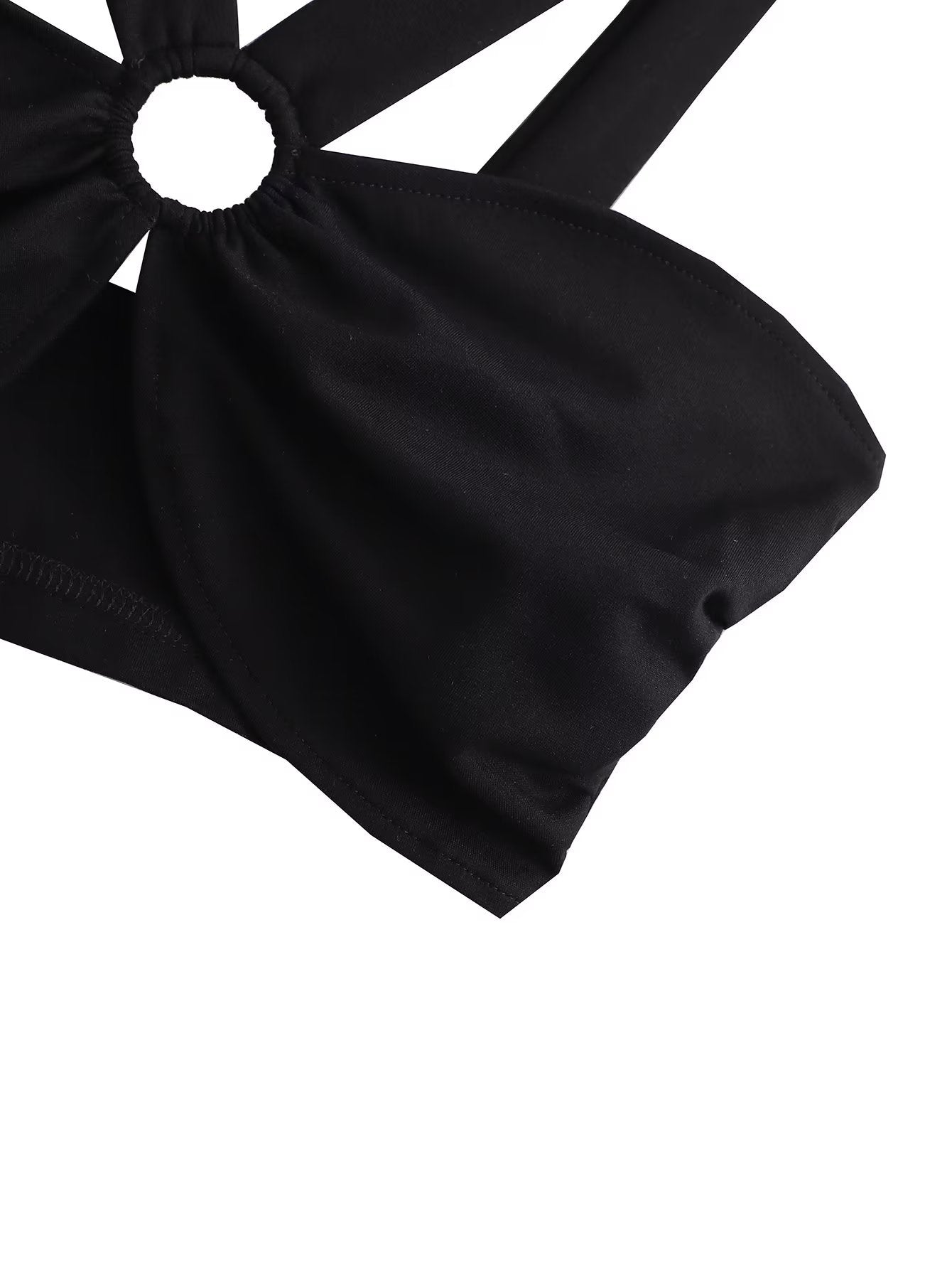 Sexy Backless Cropped Halter Bow Collar Tube Top Short Type Top