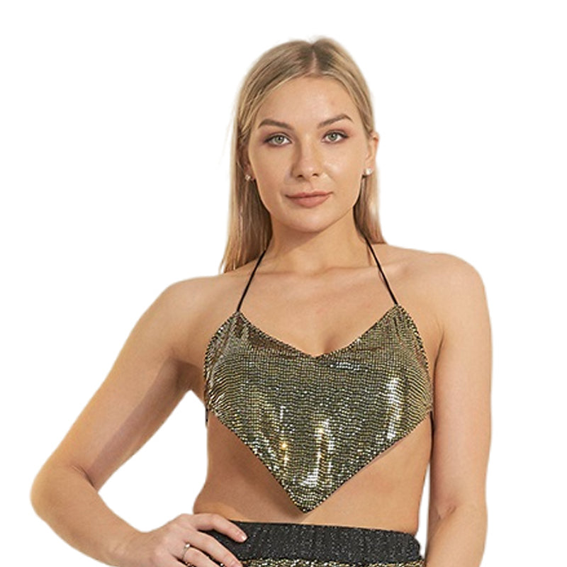 Gradient Sequin Sexy Vest Non Specification Tube Top Lace Up Love Wrapped Chest Sexy Performance