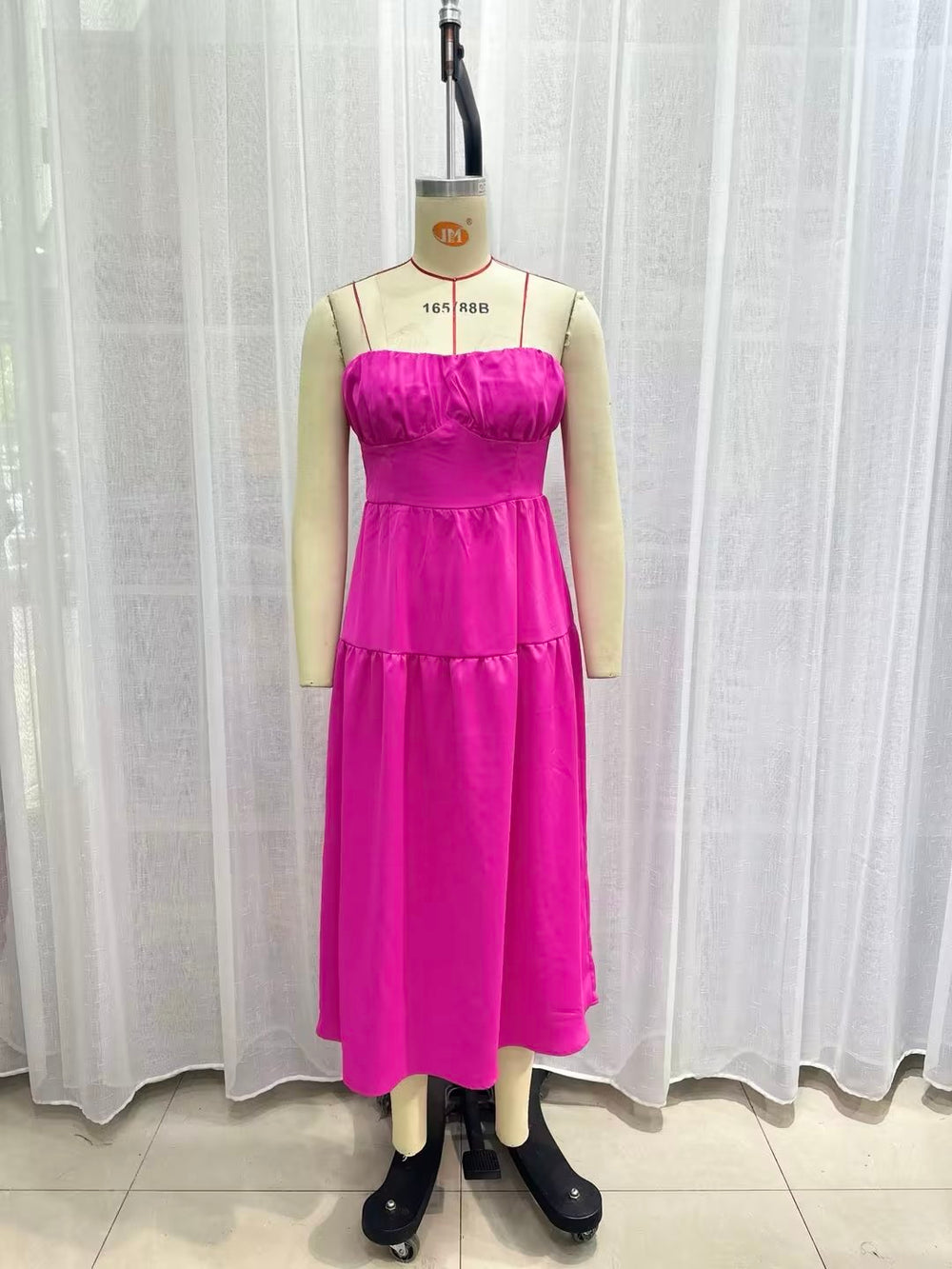 Spring Sexy Pink Dress Women Cocktail Formal Dress Satin Waist Tight