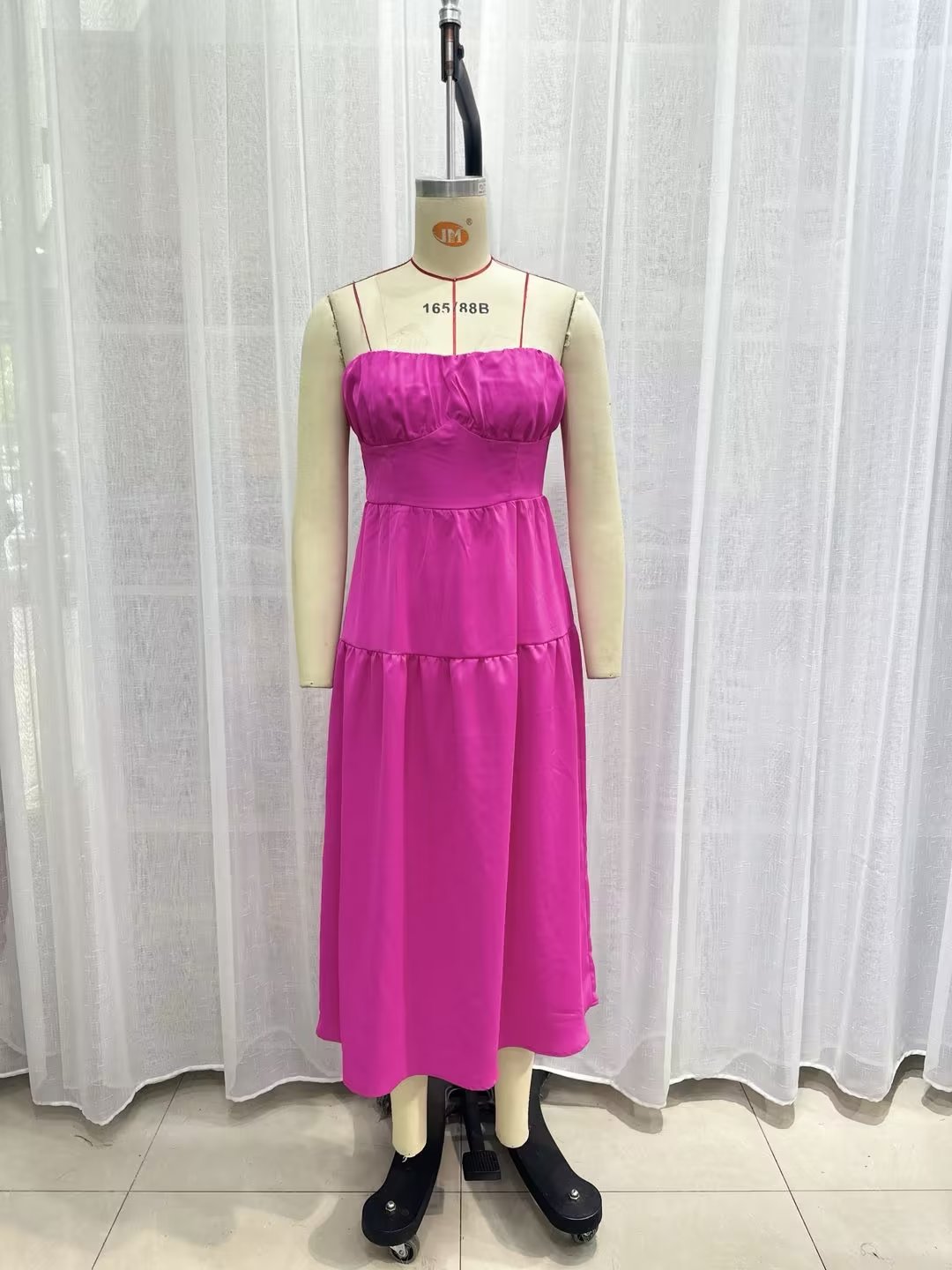 Spring Sexy Pink Dress Women Cocktail Formal Dress Satin Waist Tight