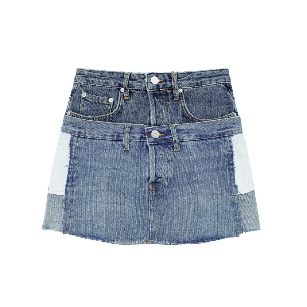 Summer Women Clothing Retro High Waist Denim Mini Skirt