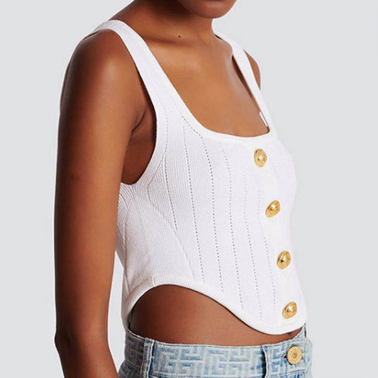Summer Women All Matching Sleeveless Camisole Short Knitted Bottoming Shirt Online Influencer Pop