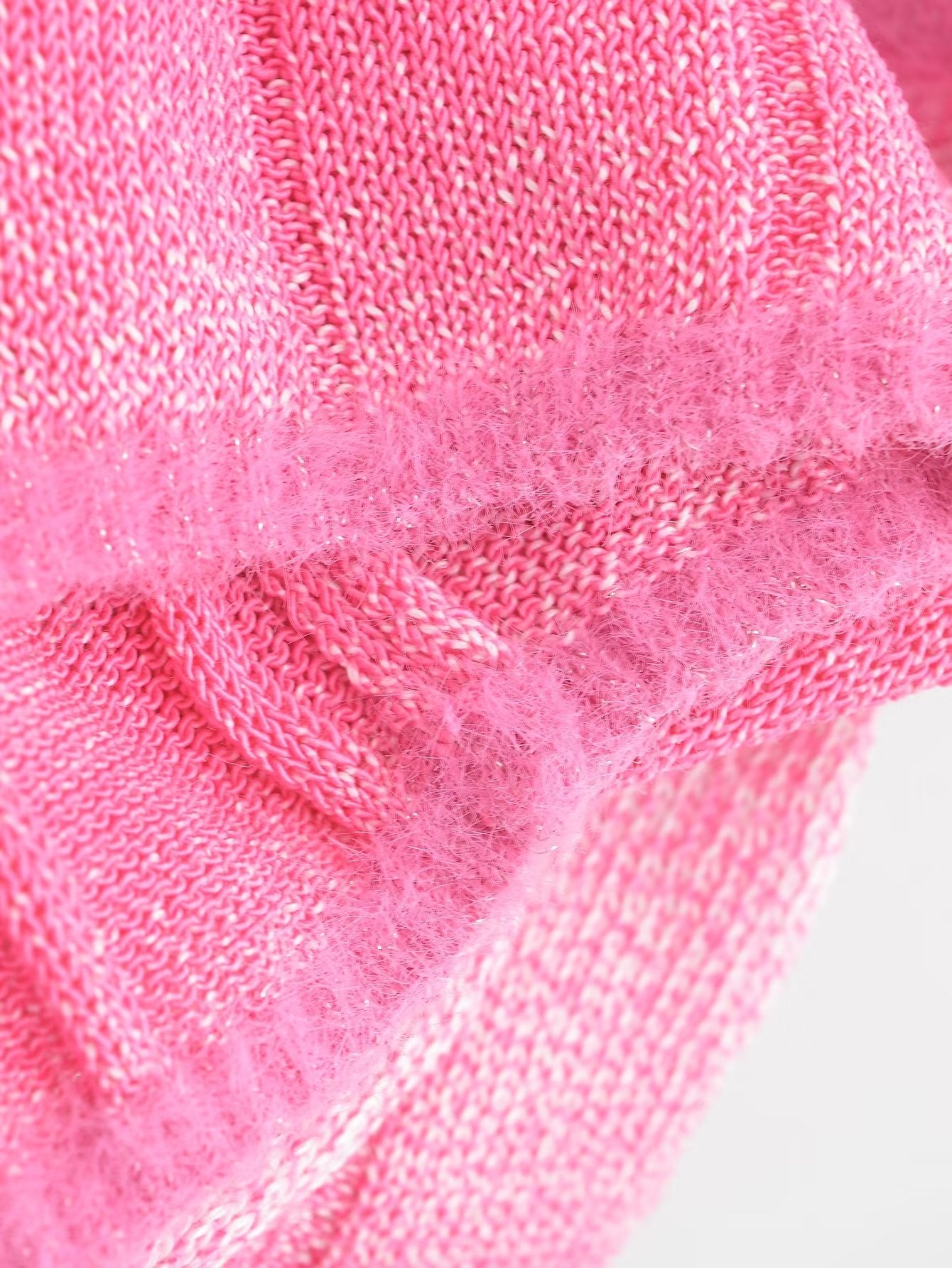 French Tether Neck Pink Gradient Knit Top