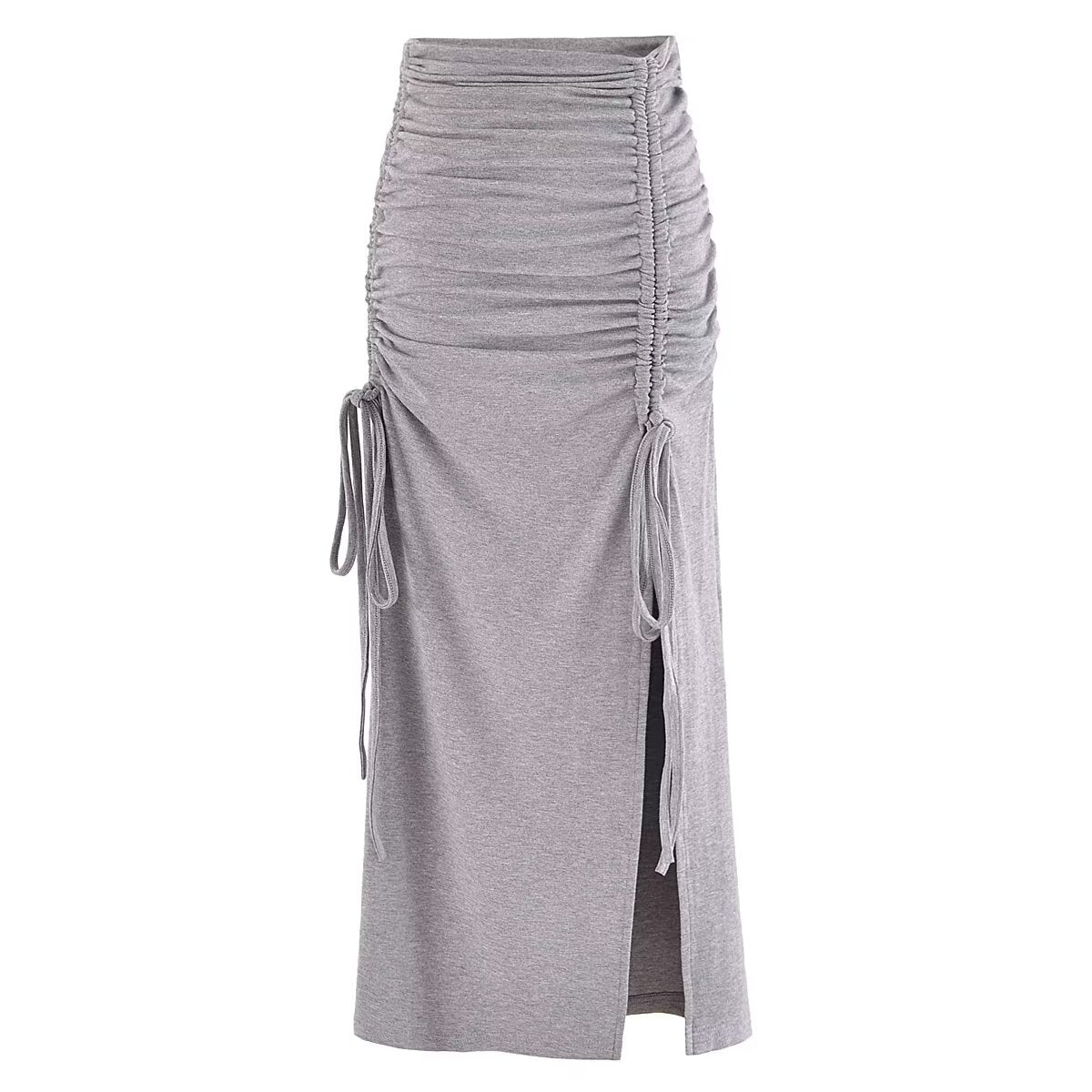 Summer Sexy Drawstring Sexy Slit Drawstring Bag Hip Skirt Long Skirt