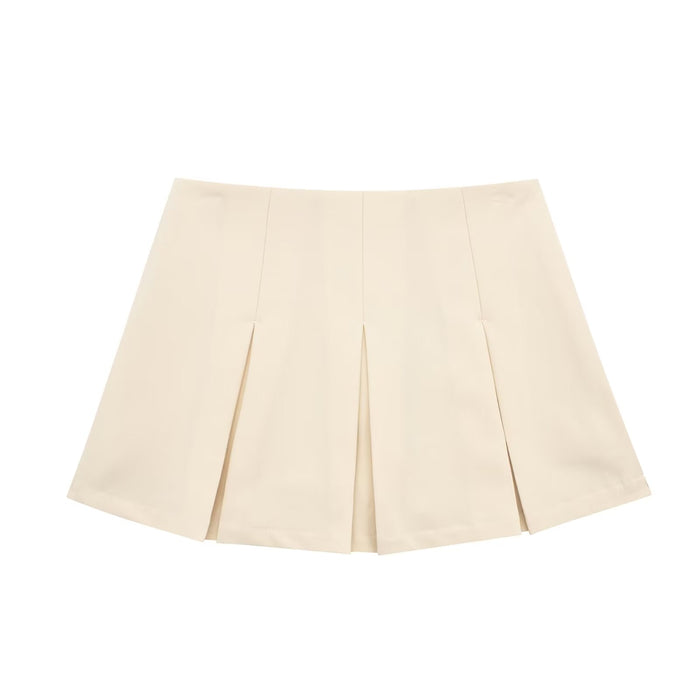Women Clothing Sexy High Waist Slimming Wide Pleated Pantskirt Mini Skirt