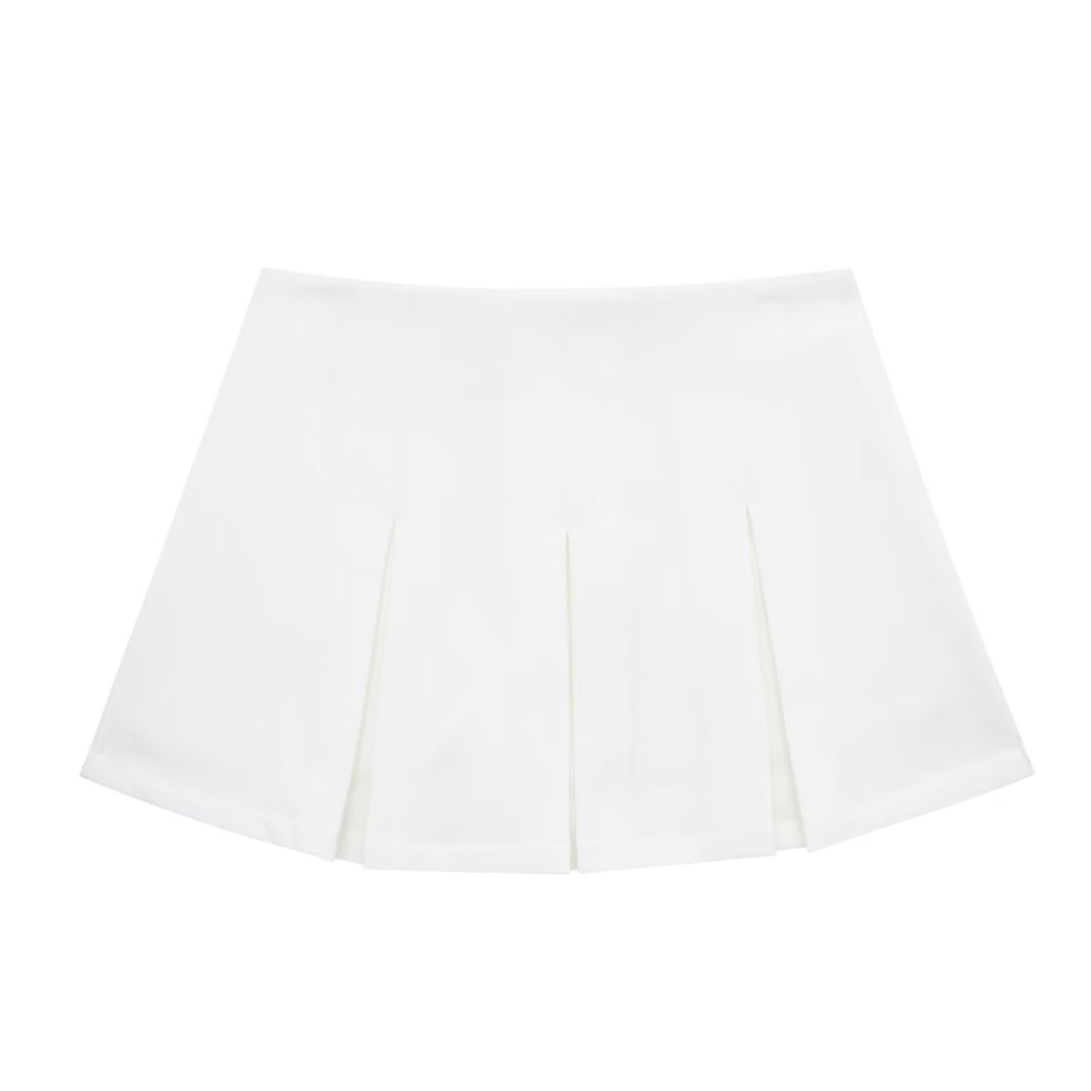 Women Clothing Sexy High Waist Slimming Wide Pleated Pantskirt Mini Skirt