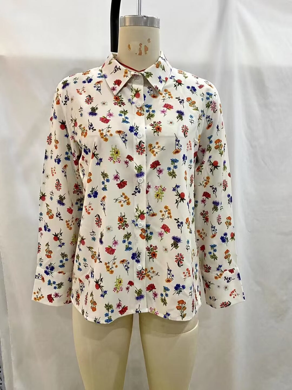 Shirt Women Loose Slimming Spring Autumn Retro Hong Kong Floral Shirt Early Autumn Top Niche