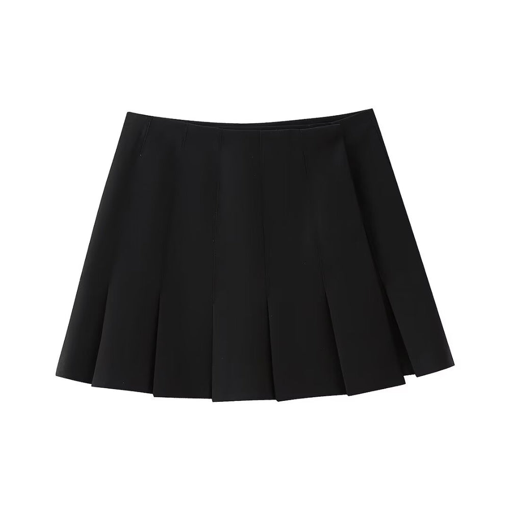 Winter High Waist Show Thin Black Pleated Skirt Skirt Women