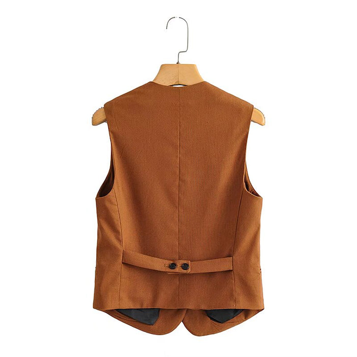 Vest Women Sleeveless Vest Outer Wear Top Spring Autumn Vest Short Coat