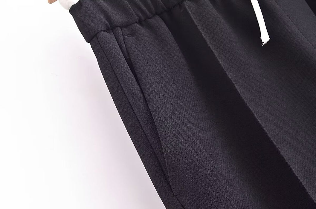 Winter Women Clothing Casual All Match Decorative Waist of Trousers Trousers