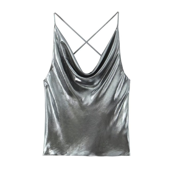 Women Autumn Street Metal Top