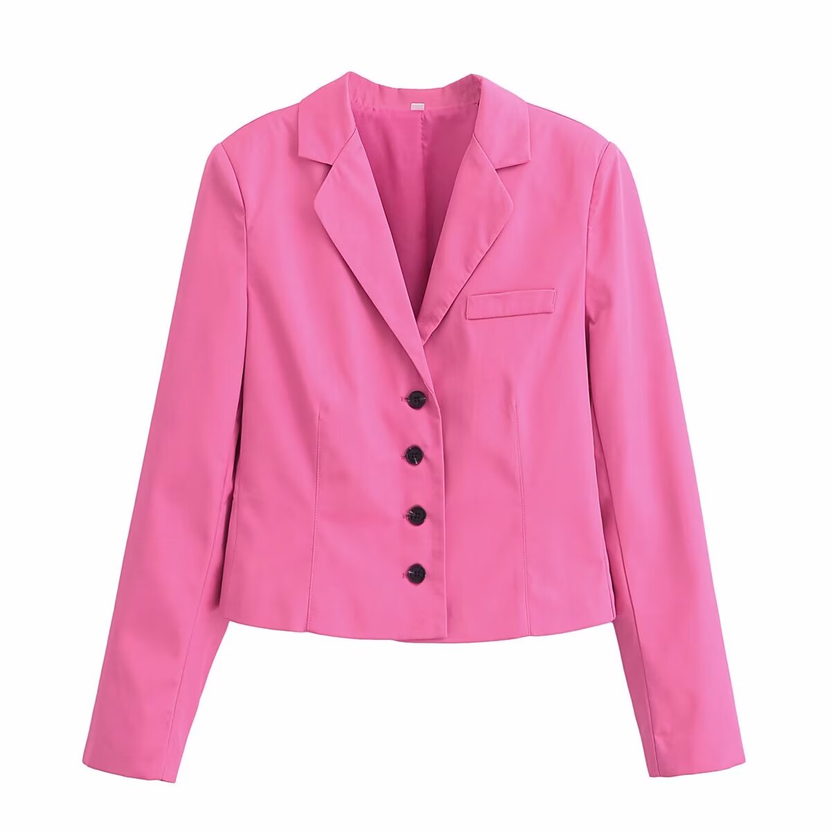 Spring Women Clothing Retro Slim Single Breasted Long Sleeve Blazer