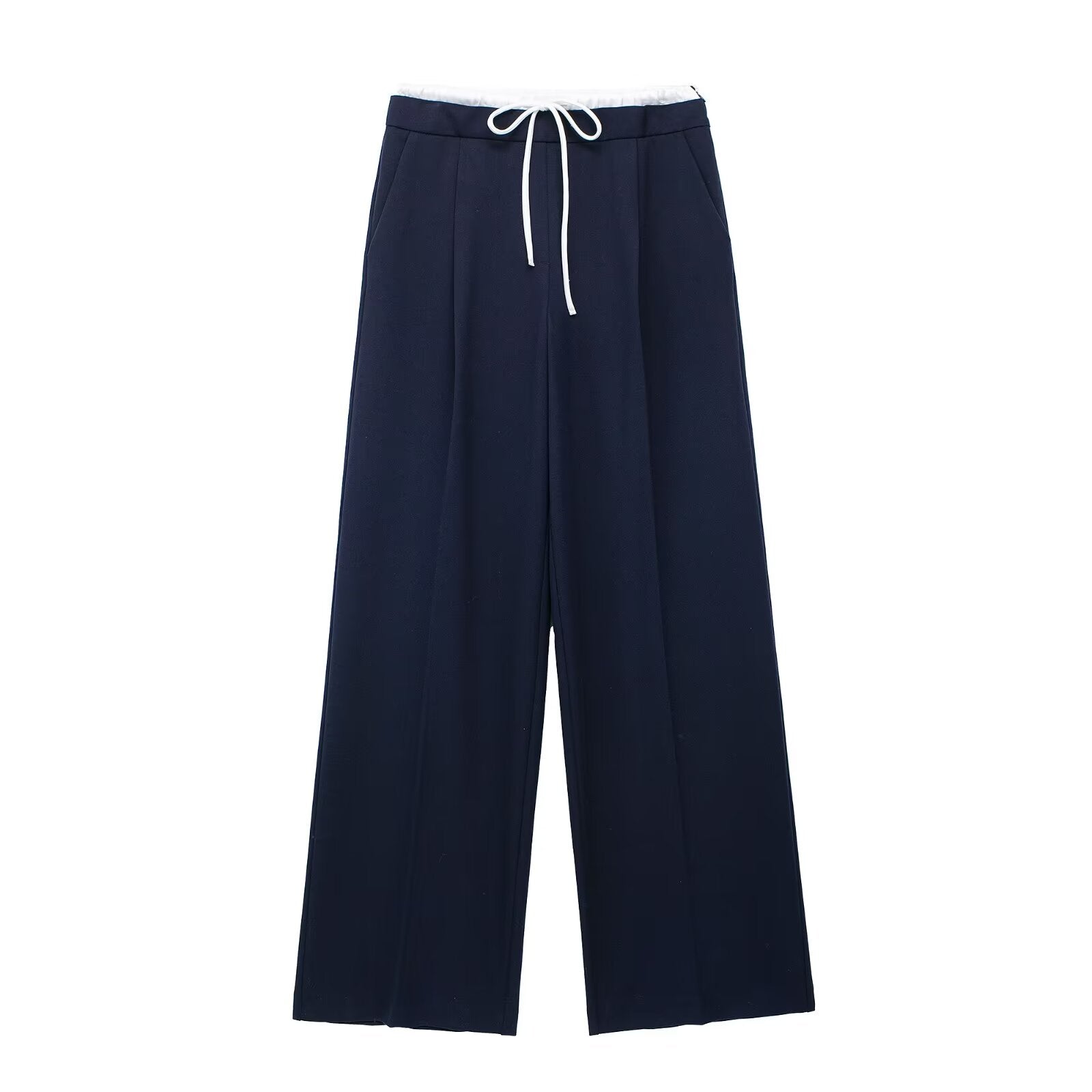 Spring Summer Work Pant Elastic Waist Drawstring Design Loose Slimming Wide Leg Pants Casual Pants for Women