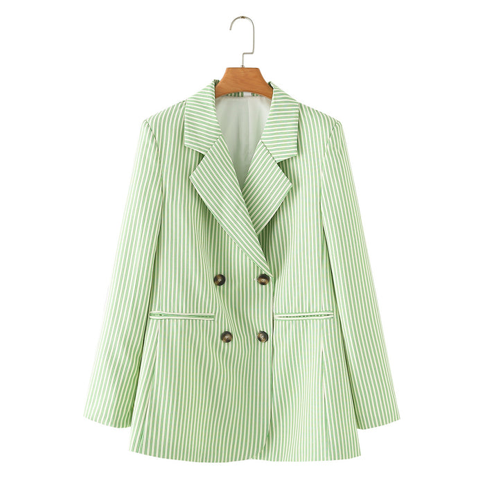 Blazer Autumn Women Elegant Office Green Blazers