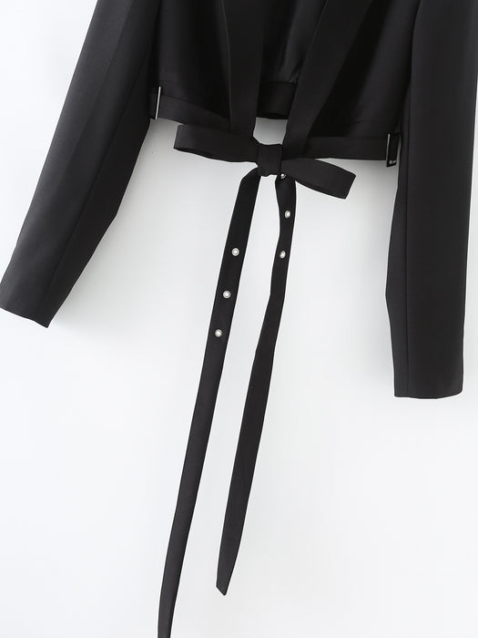 Early Autumn Women Clothing Collared Long Sleeve Short Blazers