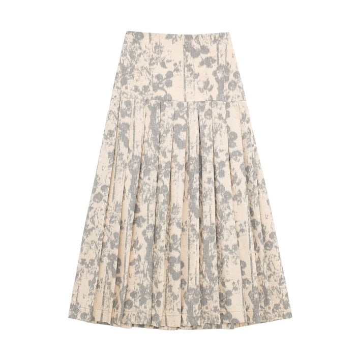 Summer Spring Floral Print Skirt Women Retro Skirt