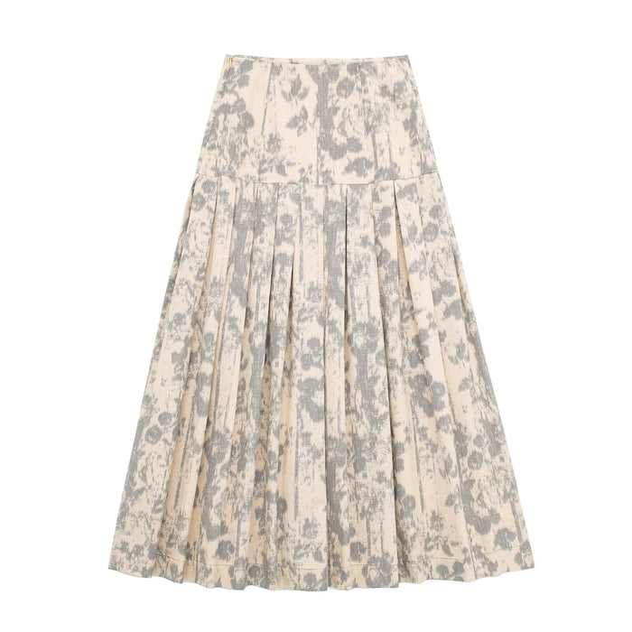 Summer Spring Floral Print Skirt Women Retro Skirt