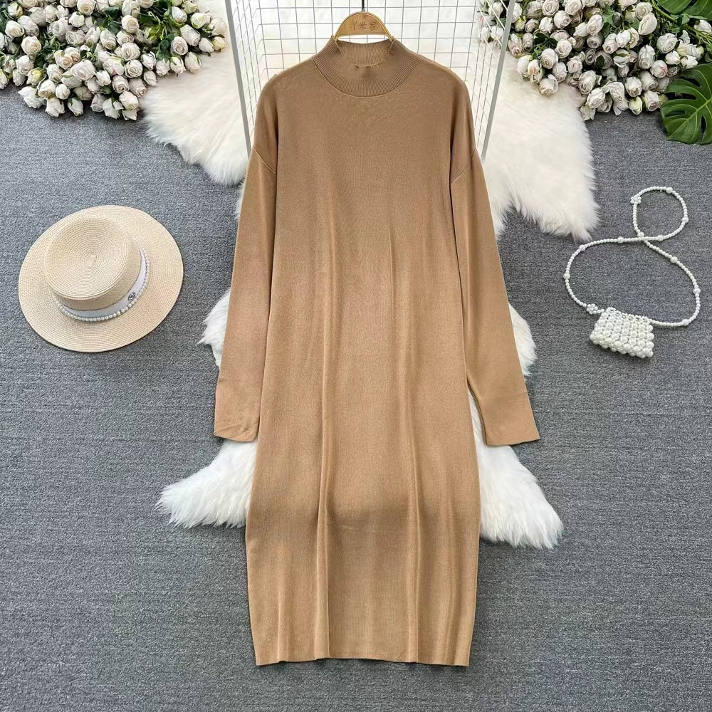 Spring Autumn Shawl Knitted Sweater Loose dress Two Piece Casual Jacket Knitted Suit Women